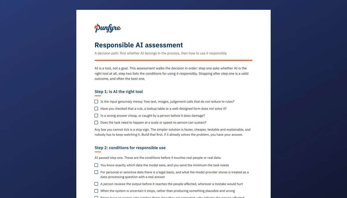 Responsible AI assessment