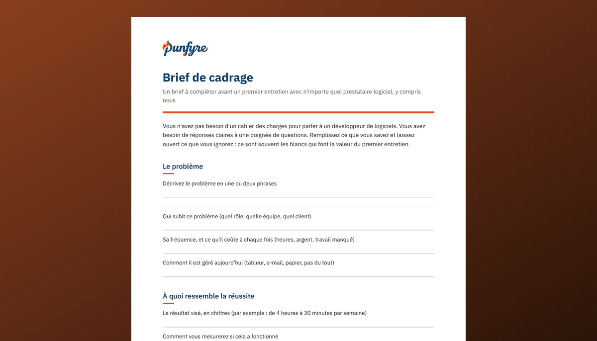 Modèle de cadrage de projet