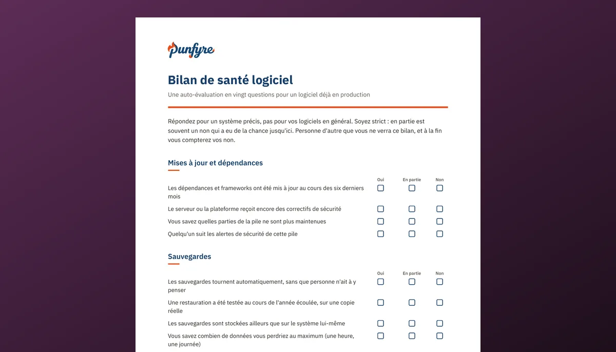 Bilan de santé logiciel